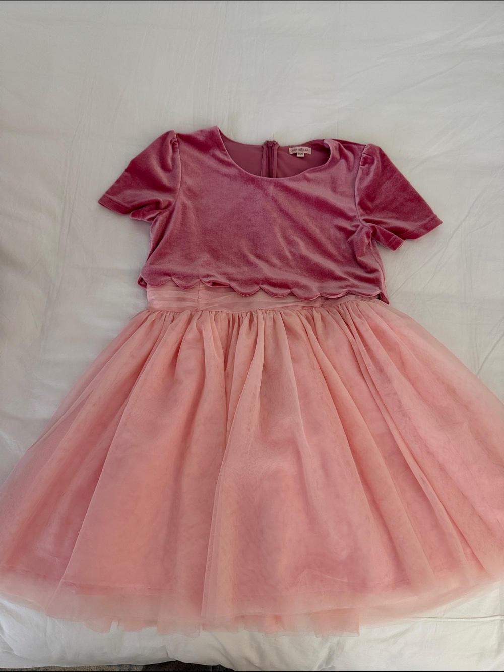 Ivy City Co Pink Velvet Top Pink Tulle Skirt Kids Dress